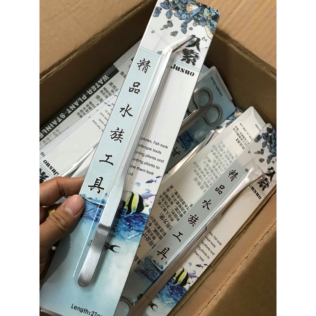 Nhíp Thủy sinh Inox trồng cây- Nhíp thẳng 27cm - Nhíp Cong 38cm- Loại tốt dành cho bể cá, thuỳ sinh