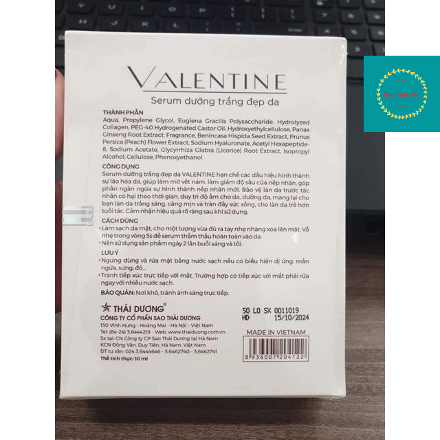 SERUM VALENTINE LỌ 10ml - CHÍNH HÃNG 100% sao thái dương