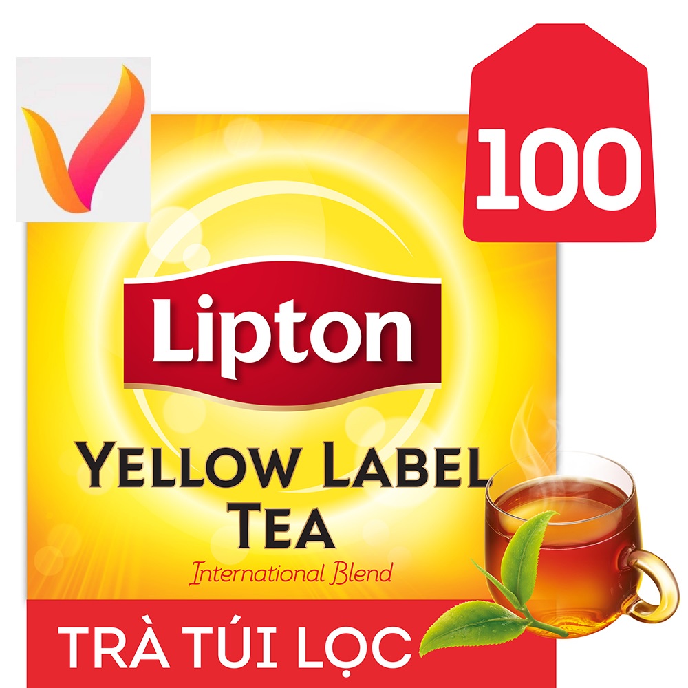 trà lipton nhãn vàng 100 gói túi lọc