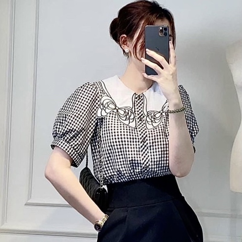 Áo sơ mi kẻ caro phong cách hàn quốc trẻ trung mặc đi chơi đi làm chất liệu mềm mịn không nhăn nhàu A50