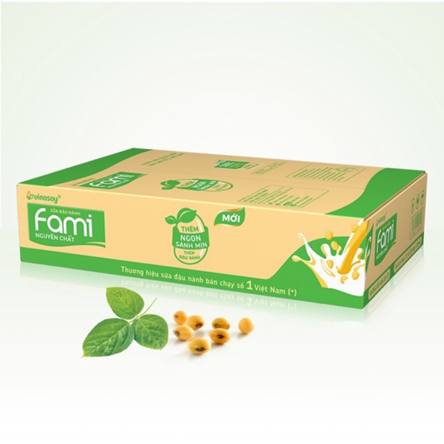 Thùng 36 hộp Sữa đậu nành Fami nguyên chất - 200ml/ hộp
