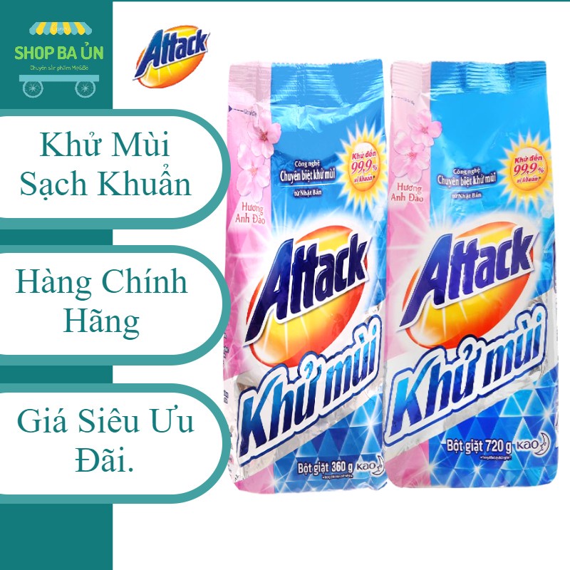 COMBO 5 hoặc 10 GÓI (TỔNG 3,6KG) BỘT GIẶT ATTACK THƯƠNG HIỆU NHẬT BẢN.