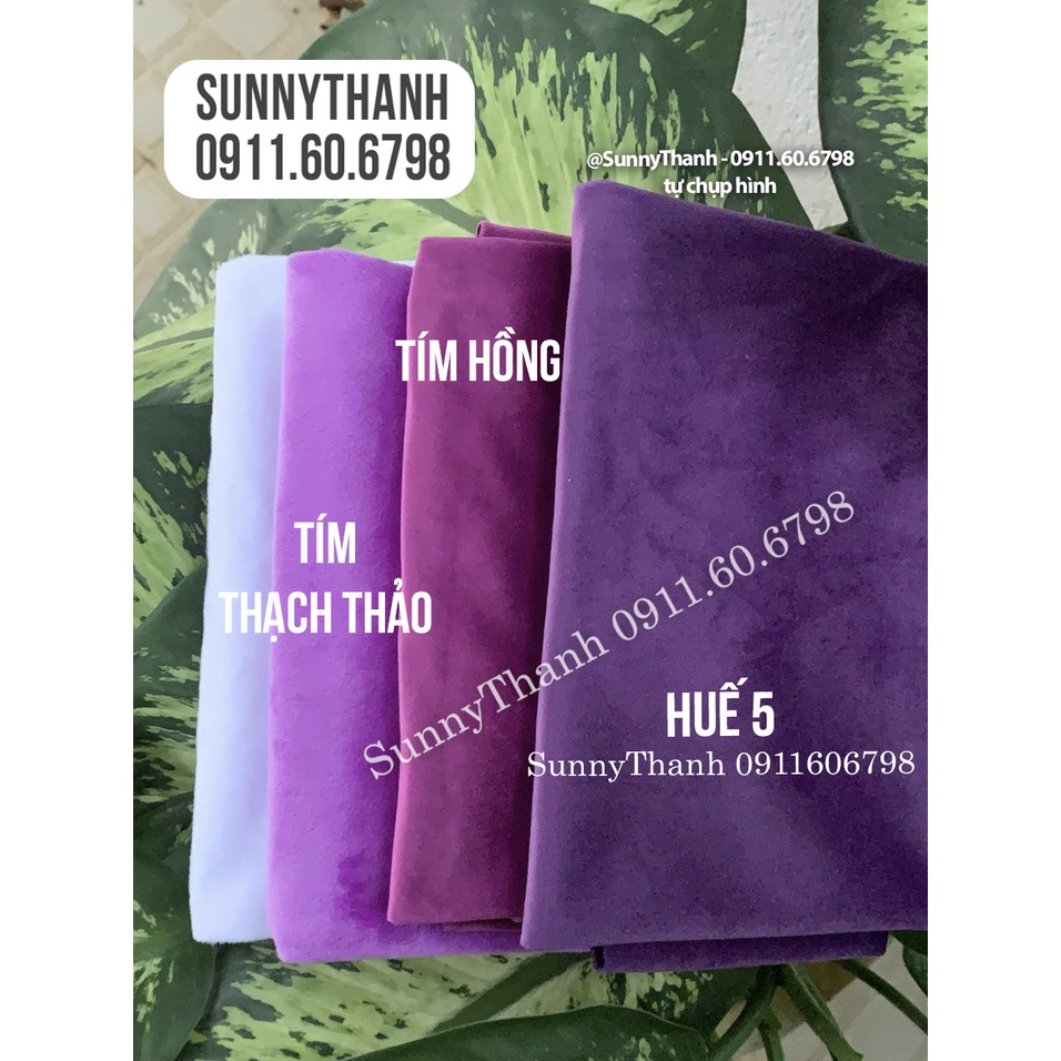 TÍM Vải lông nhung mịn (pastel/tím sữa/huế 1/huế 2)