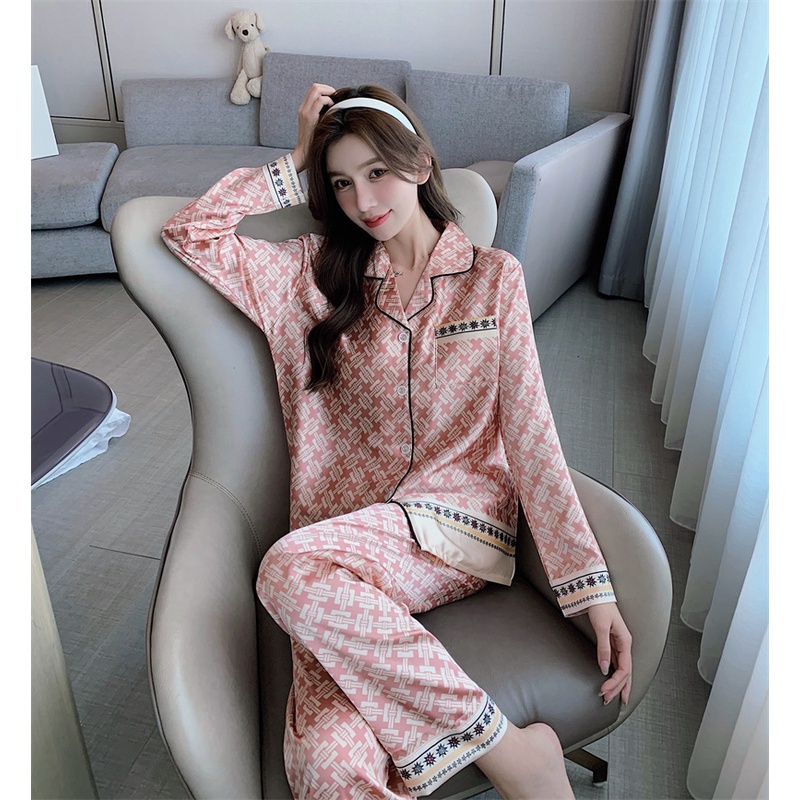 Bộ đồ ngủ tay dài plus size M-5XL cho nữ