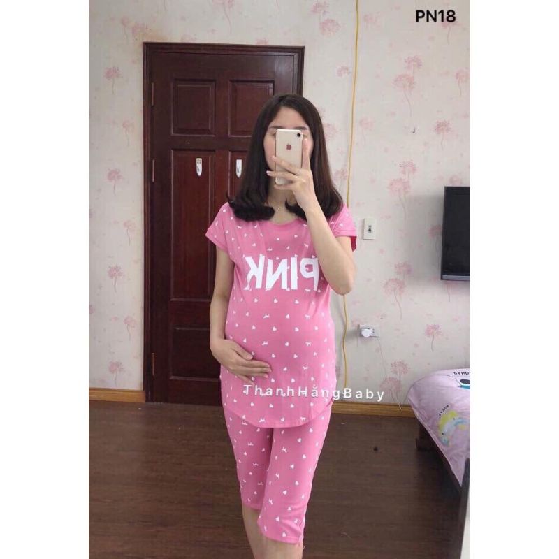 Bộ mặc nhà cho mẹ bầu Pink hàng đẹp loại 1