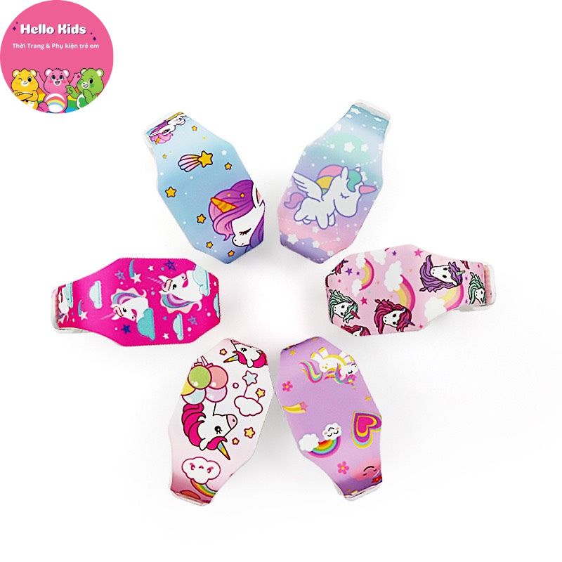 Đồng hồ trẻ em, đồng hồ Unicorn màn hình LED cho bé gái dây nhựa mềm dẻo cho bé từ 3 đến 14 tuổi Hello Kids