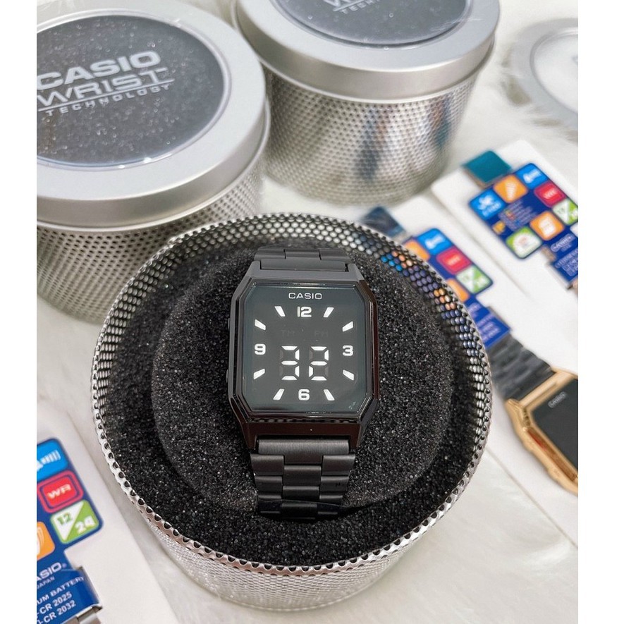 unisex áo Đồng hồ nam nữ Casio AQ 230 màn hình LED cảm ứng , hiện đại , sang trọng dành cho bạn trẻ năng động-Box thiếc