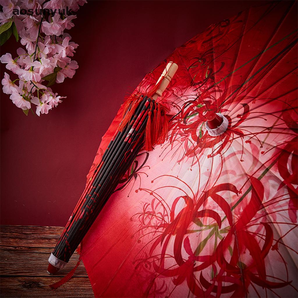【yuk】 Other shore flower silk cloth lace umbrella photography props tassel umbrella .