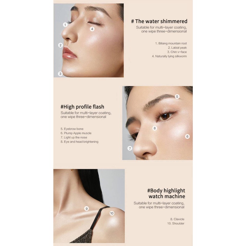 [Hàng mới về] Bảng phấn bắt sáng lấp lánh trang điểm chuyên nghiệp chất lượng cao | BigBuy360 - bigbuy360.vn