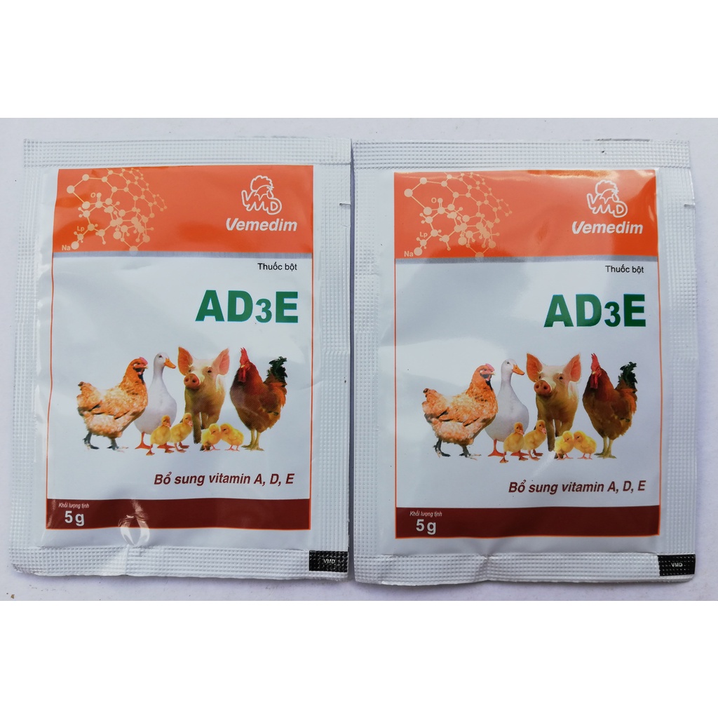 AD3E 5g Bổ sung Vitamin A, D, ETăng trọng tăng trưởng nhanh, chống còi cọc, chậm lớn, phục hồi sức khỏe