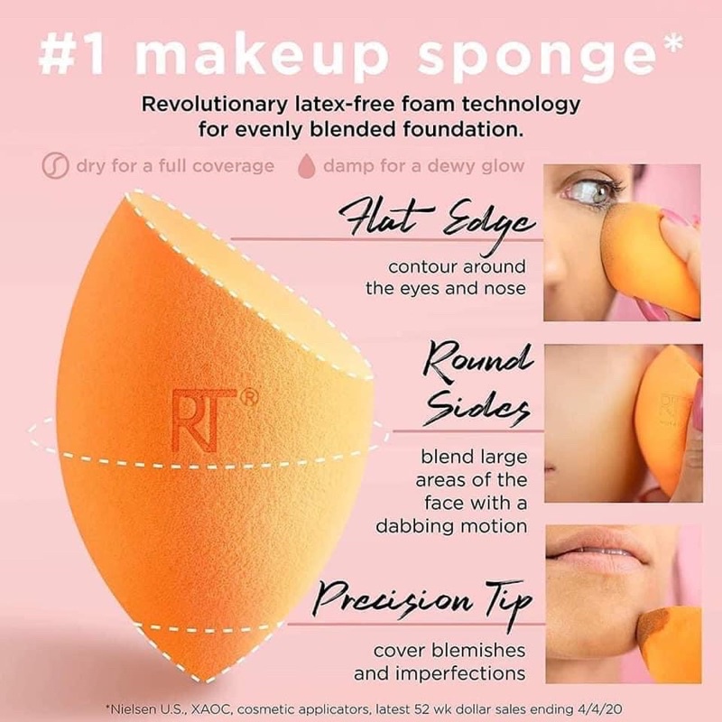 Mút tán nền makeup Real Techniques Complexion Sponge