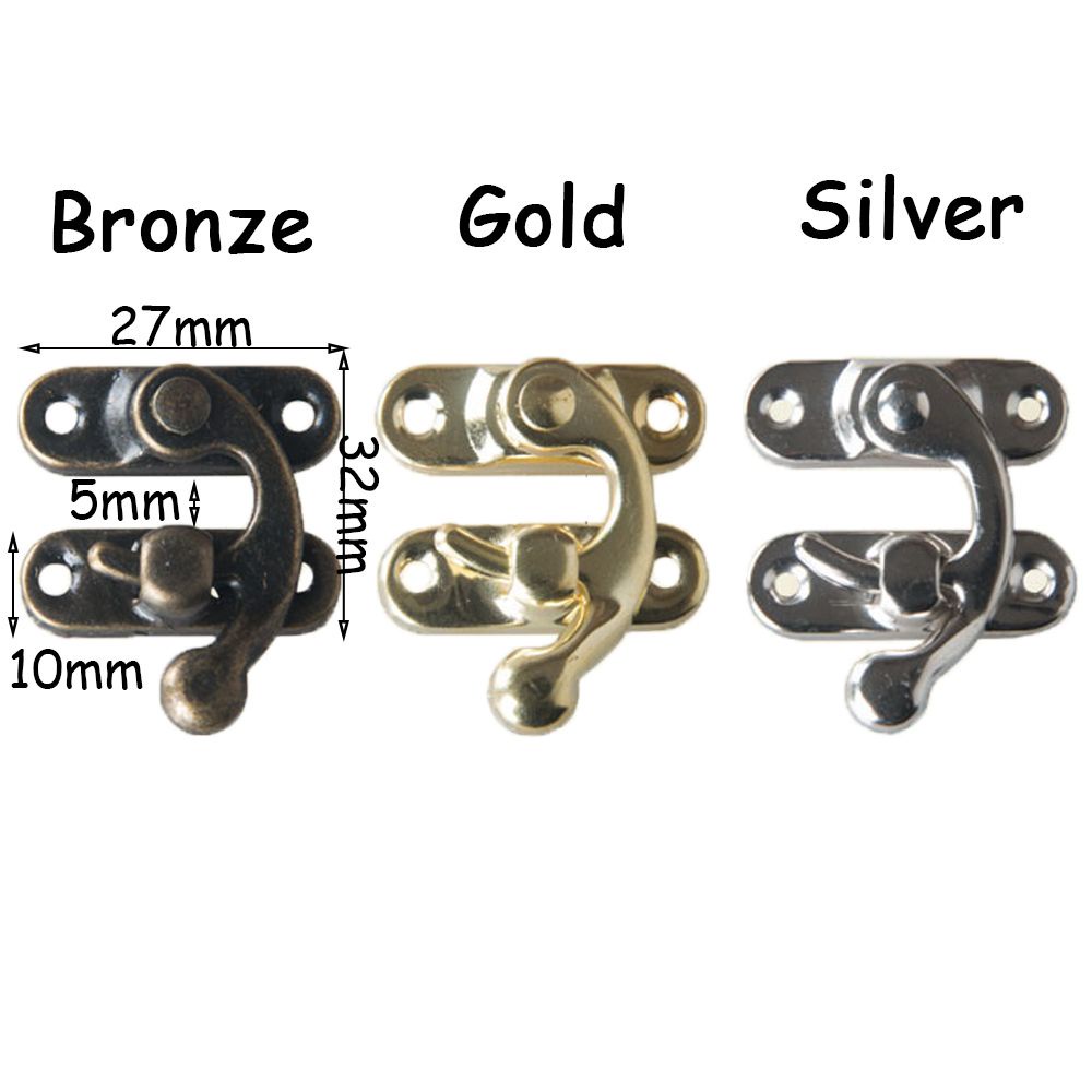 10 Chốt cài hộp gỗ mini bằng sắt phong cách vintage