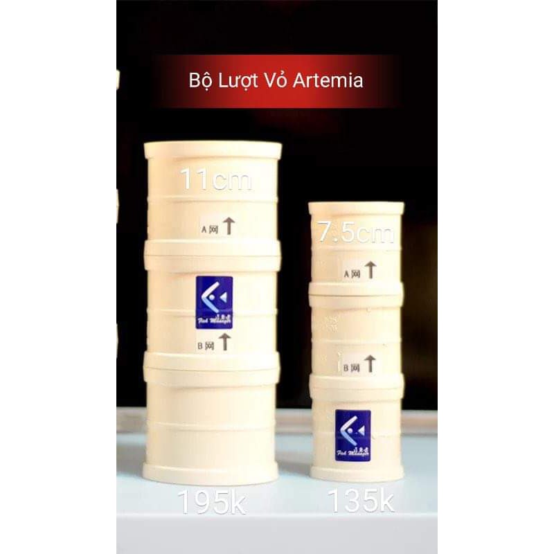 Bộ lượt lọc vỏ artemia - Sạch vỏ tới 99% - GuppyXanh