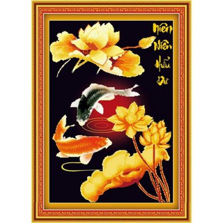 Tranh thêu chữ thập  Niên niên hữu dư  DLH-222800