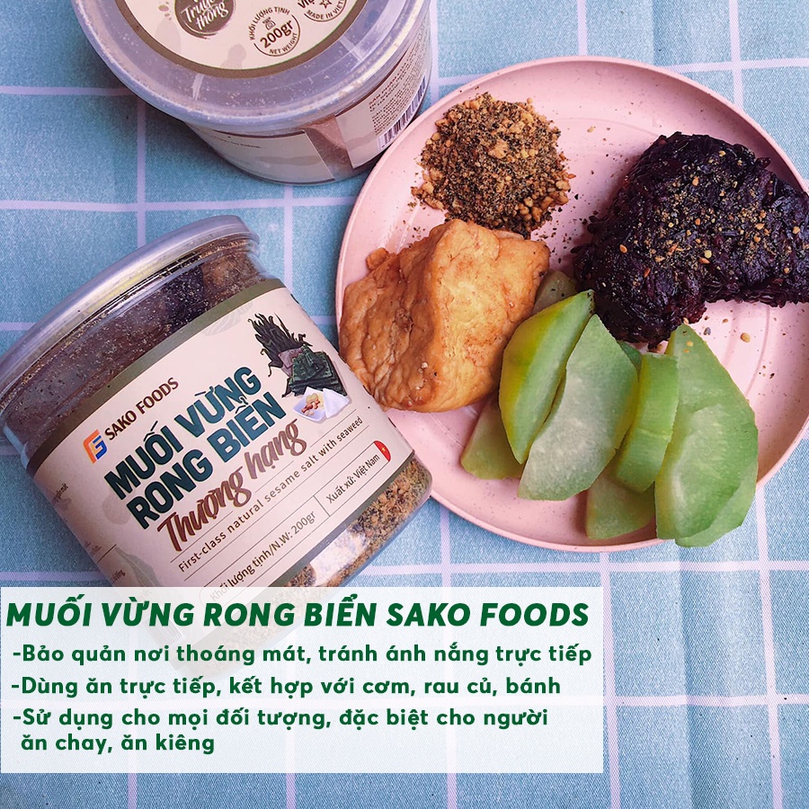 Muối Vừng Rong Biển Sako Foods hộp 200g, Muối Vừng Thượng Hạng Thơm Ngon Dinh Dưỡng - Nuti Vegan | BigBuy360 - bigbuy360.vn