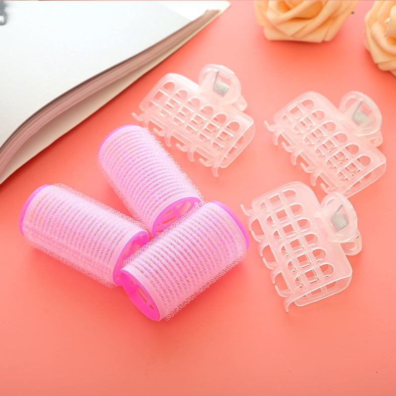Bộ 6 Lô Uốn, Tạo Kiểu Tóc Phồng Xoăn Tự Dính Có Kẹp Cố Định Yanying