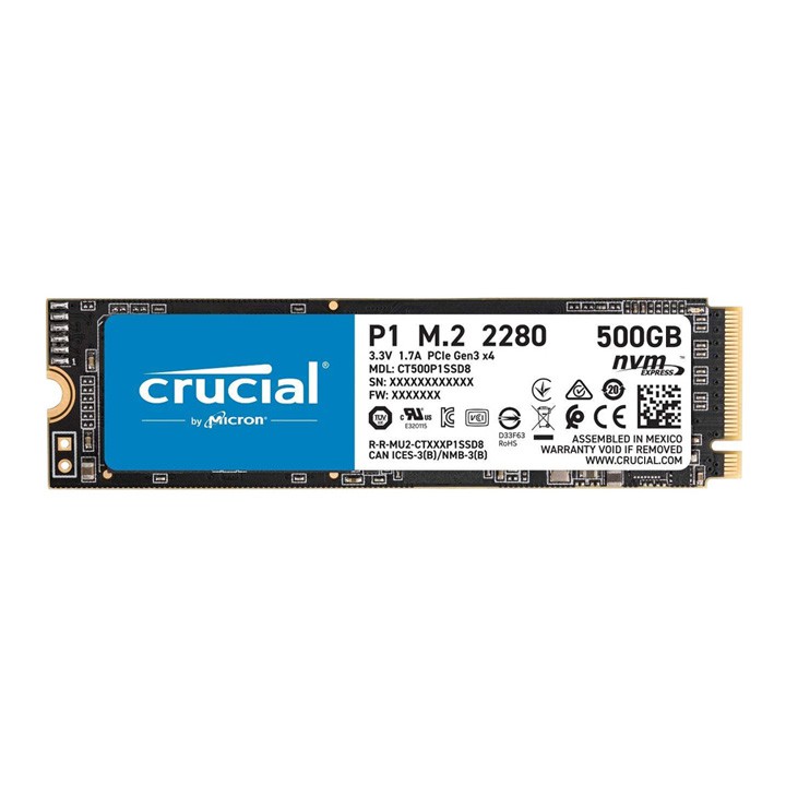 Ổ cứng SSD M.2 PCIe NVMe Crucial P1 500GB 1000GB - bảo hành 5 năm - SD98 SD99