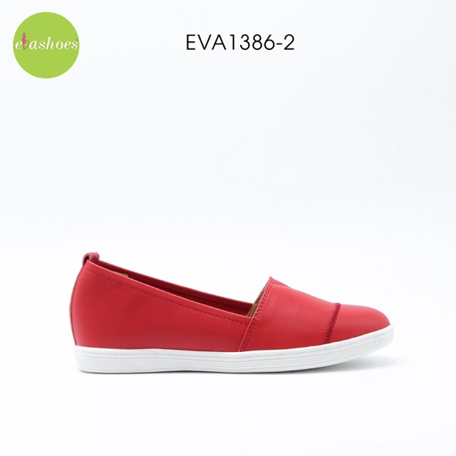 Giày Slipon Độn Đế Viền Chỉ Khâu Da Tổng Hợp 3cm Evashoes - Eva1386-2