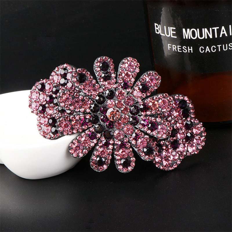 Kẹp tóc hình hoa đính kim cương giả thời trang cho nữ