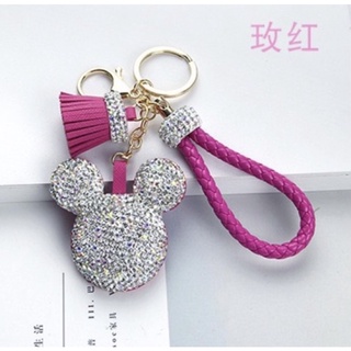 [ Móc khoá cao cấp ] Móc khoá mickey đá dây da
