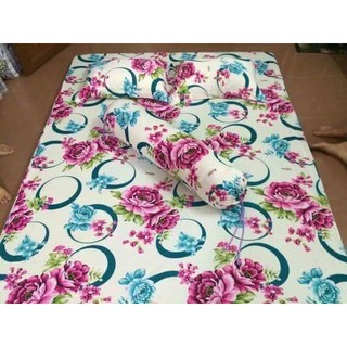 Drap thun Hàn Quốc khổ m6 ( bộ: 2 áo gối, 1 gối ôm, drap)