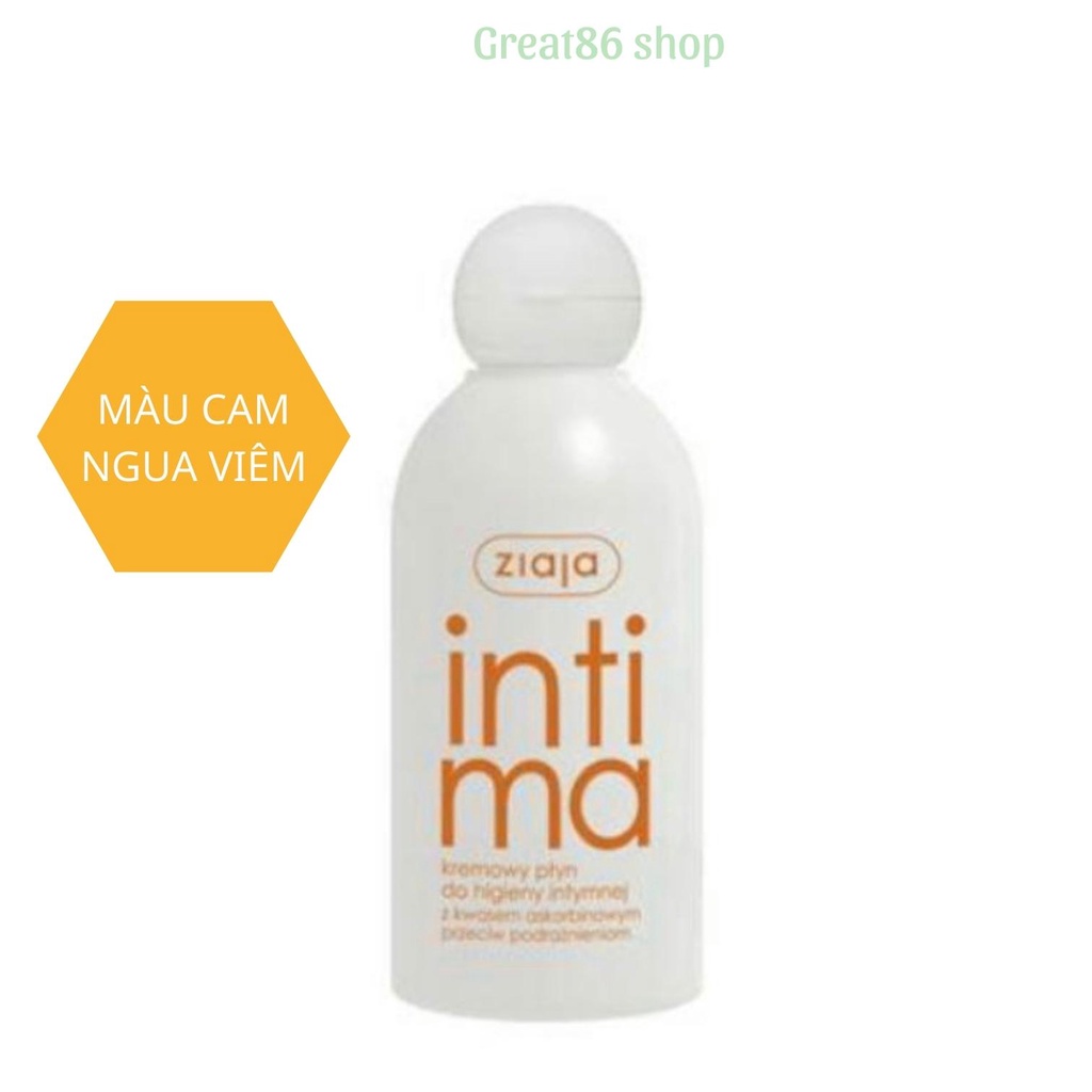 Dung dịch vệ sinh Intima ziaja  great86 dung dịch vệ sinh phụ nữ intima Balan chính hãng chai 200ml.