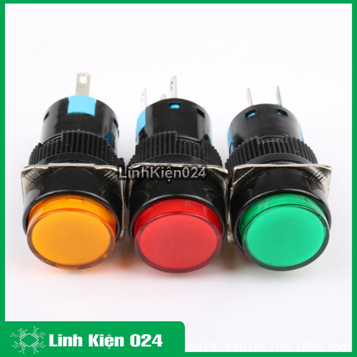 Nút Nhấn Đề 15mm-220VAC AL6- A Nhấn Giữ Có Đèn