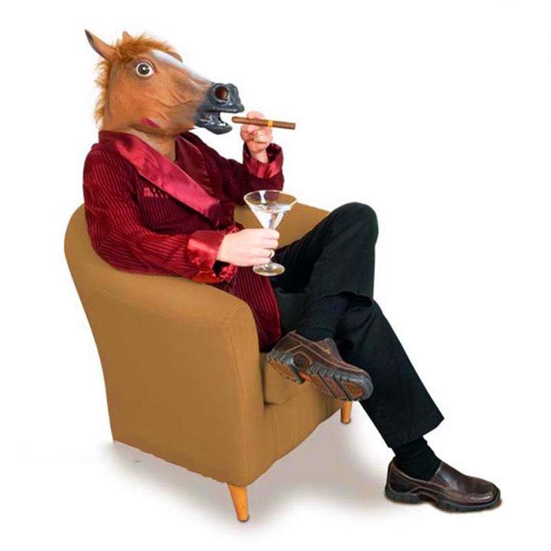 MẶT NẠ HÓA TRANG ĐẦU NGỰA CAO CẤP HALLOWEEN