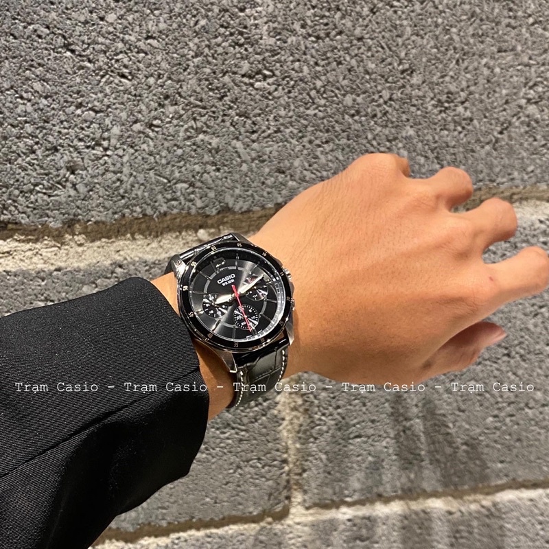 Đồng hồ nam Vintage Casio MTP-1374L-1A - Kích thước vỏ: 47 × 43,5 × 10,4mm