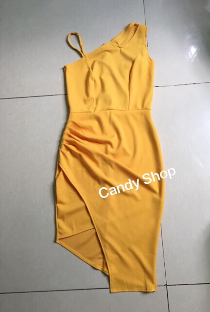 Đầm body dự tiệc lệch vai tà cao thấp sang trọng + Ảnh thật | BigBuy360 - bigbuy360.vn