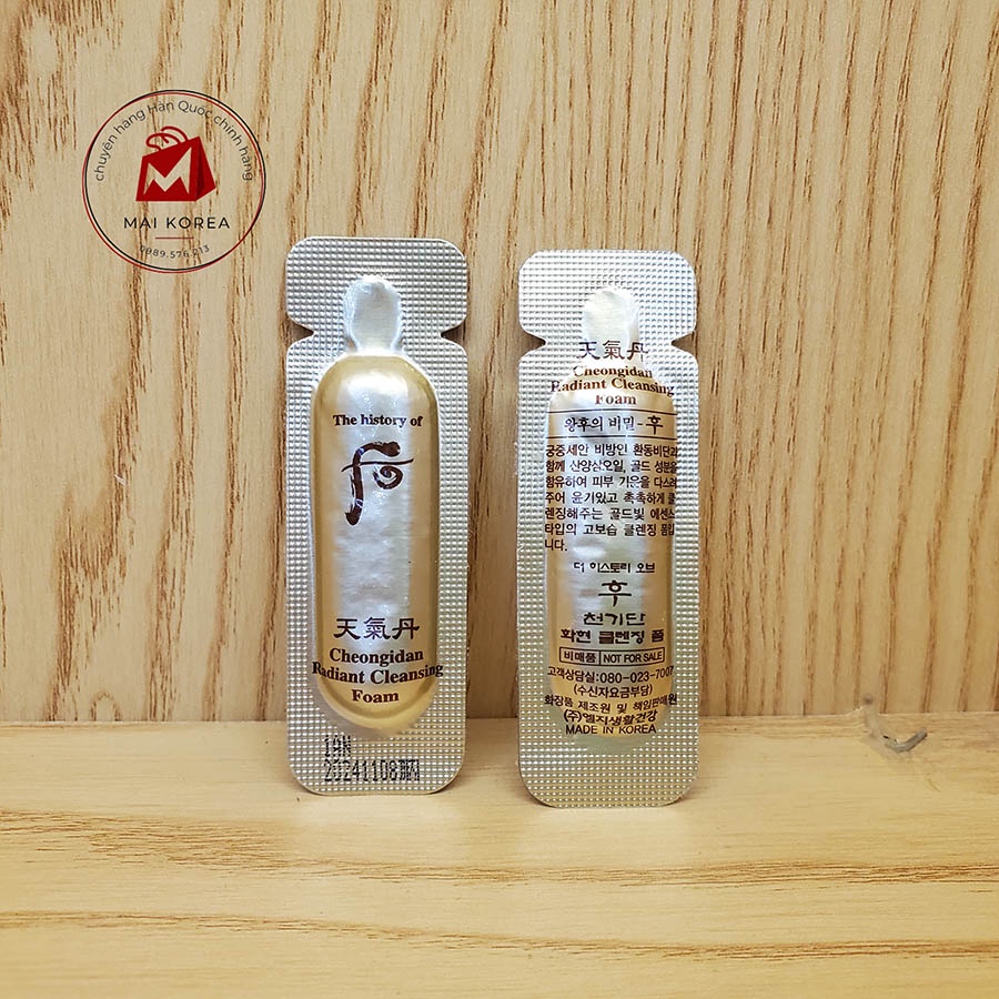 Sữa Rửa Mặt Tái Sinh Chống Lão Hóa Whoo Radiant Cleansing Foam (Sample Gói 1Ml)