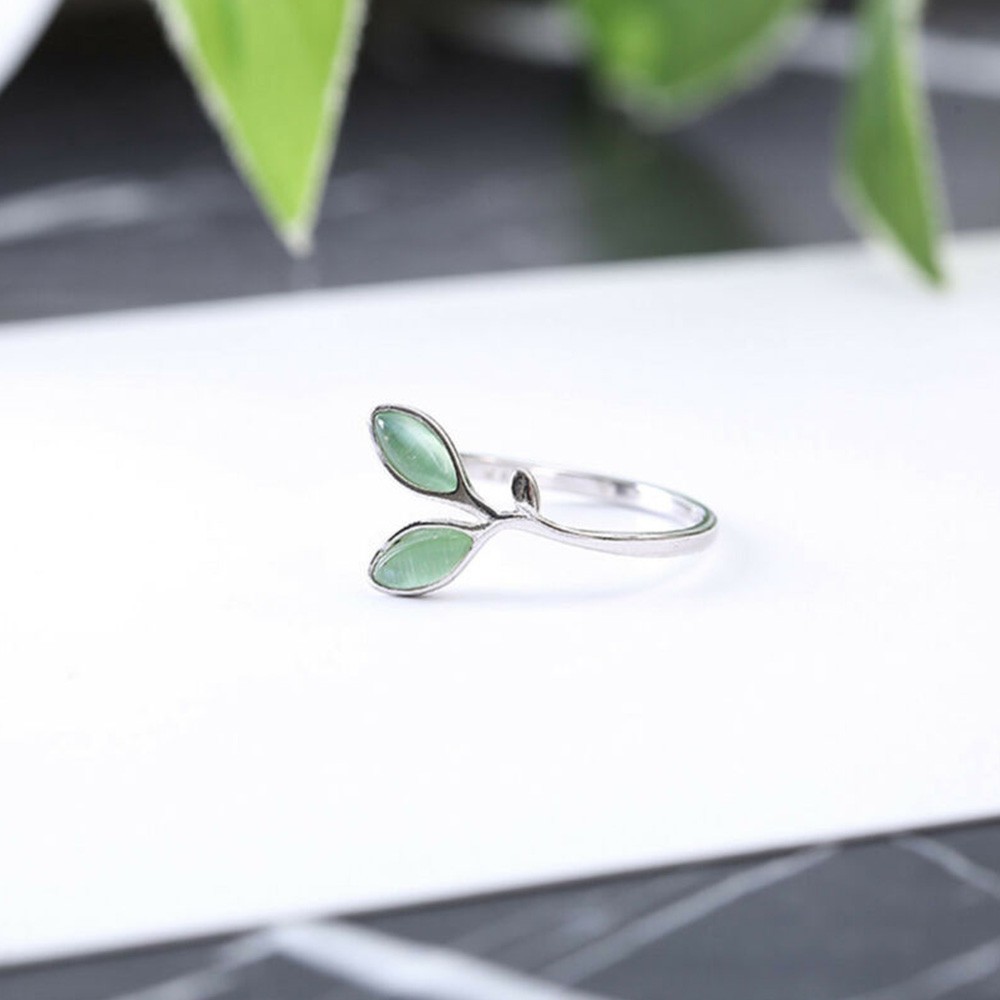Nhẫn mặt hình lá đơn giản có thể điều chỉnh kích cỡ BUDS