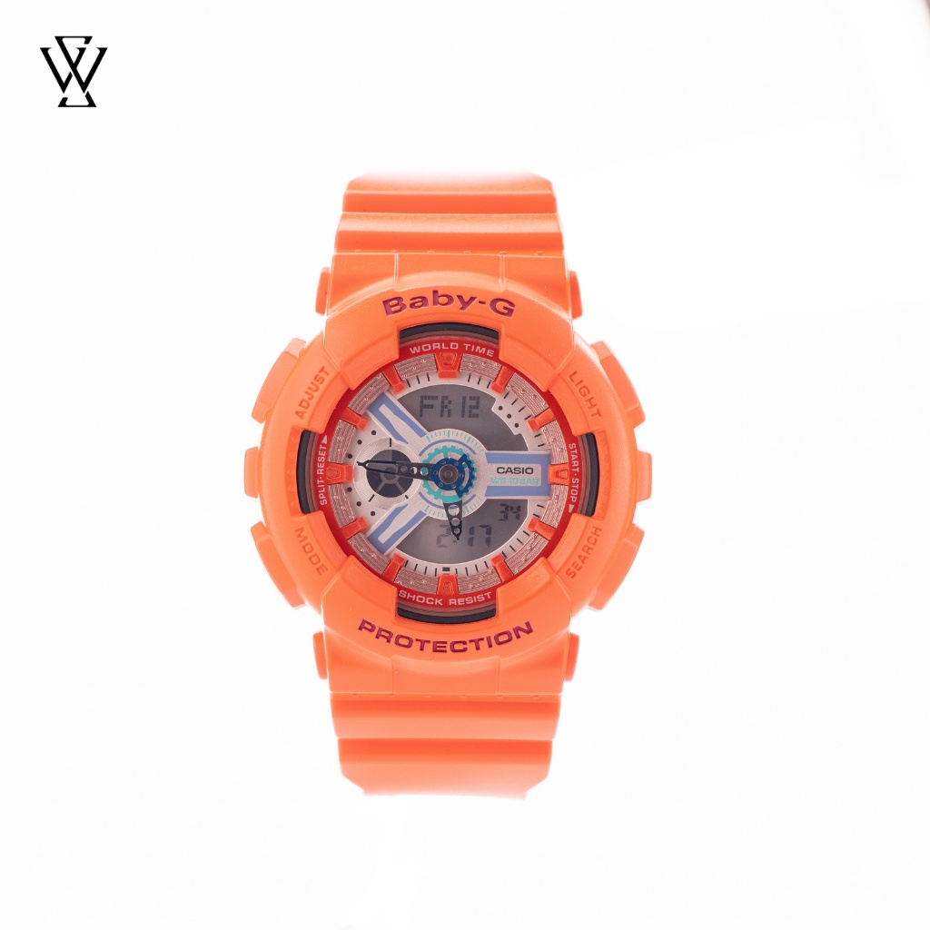 Đồng Hồ Điện Tử Nữ Casio Baby-G WATCHSTORE BA-110SN-4ADR Thiết Kế Mặt Kính Tròn 43.5mm, Dây Và Vỏ Nhựa Bền Bỉ