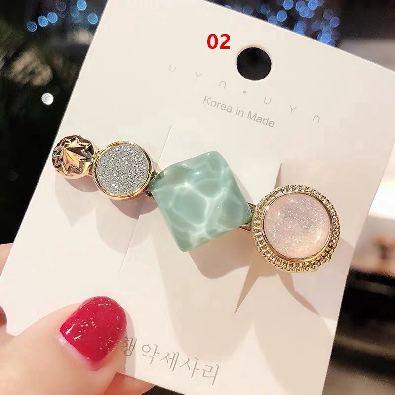 Kẹp tóc kim loại đính đá xinh xắn thời trang dành cho nữ