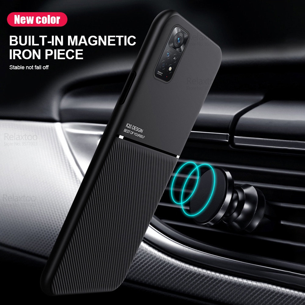 Car Magnetic Holder Case For Xiaomi Redmi Note 11 Pro 5G Silicone Shockproof Phone Cover Rdme Radmi Note11 Nota Not 11S 4G Coque