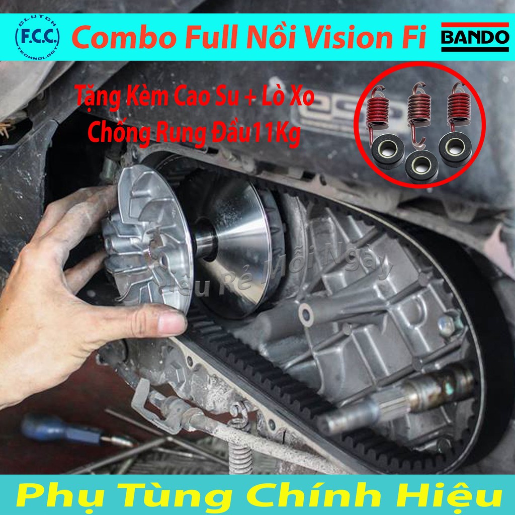 Combo Full Bộ Nồi Trước, Nồi Sau, Dây Coroa, Bi Nồi Honda Vision Fi