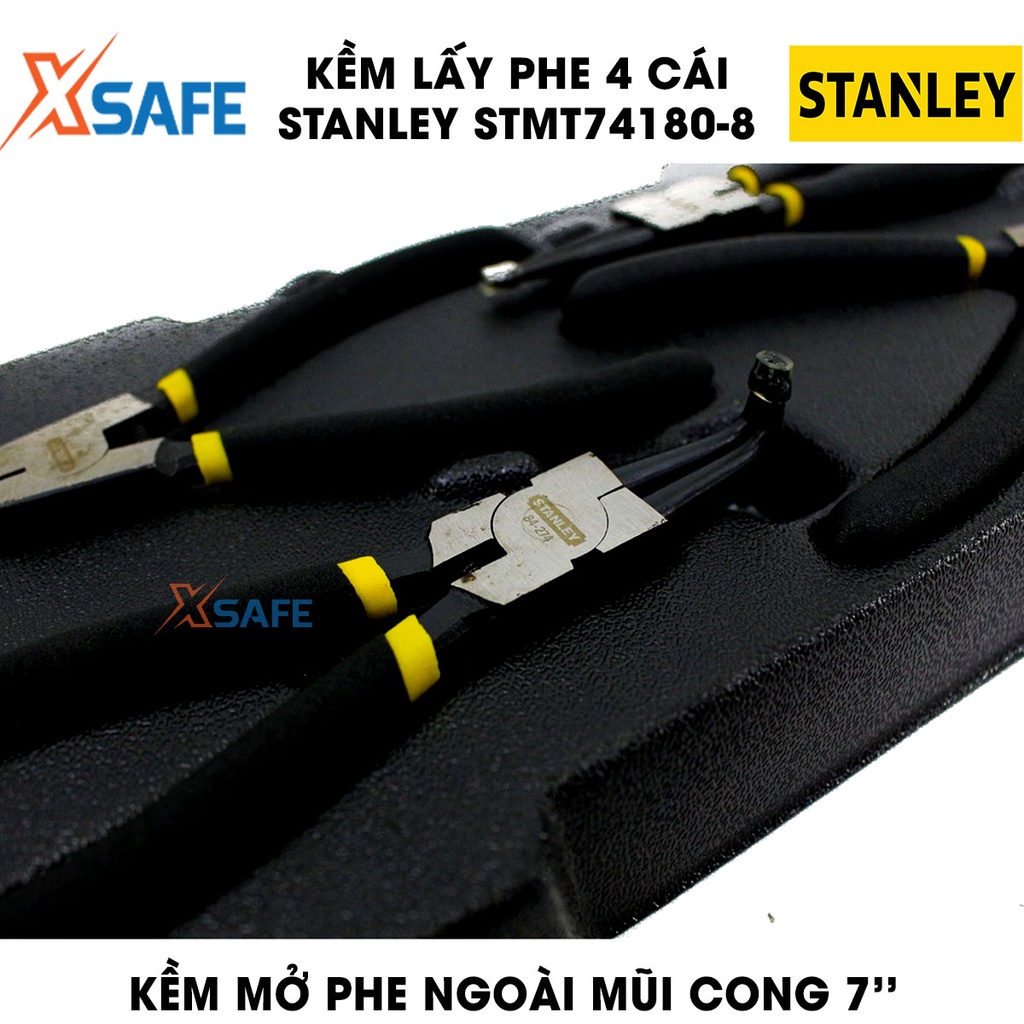 Kềm lấy phe 4 cái STANLEY STMT74180-8 thép Chorme Nickel cứng cáp Kìm lấy phe Stanley kèm khay nhựa gọn gàng