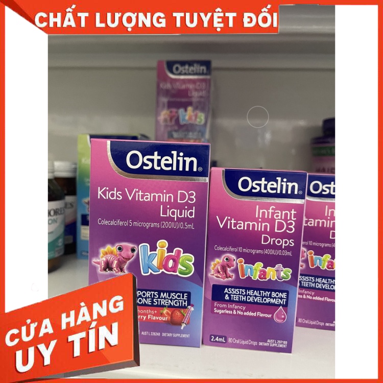 Vitamin D3 [ÚC] Ostelin kid liquid 20ml và Ostelin Infant Drop 2,4ml bổ sung cho trẻ