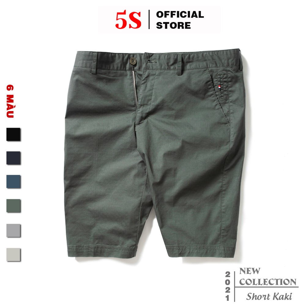 Quần Sooc Nam 5S (6 màu), Vải Kaki Mềm Mịn, Thấm Hút Và Co Giãn Thoải Mái (QSK21002-03)