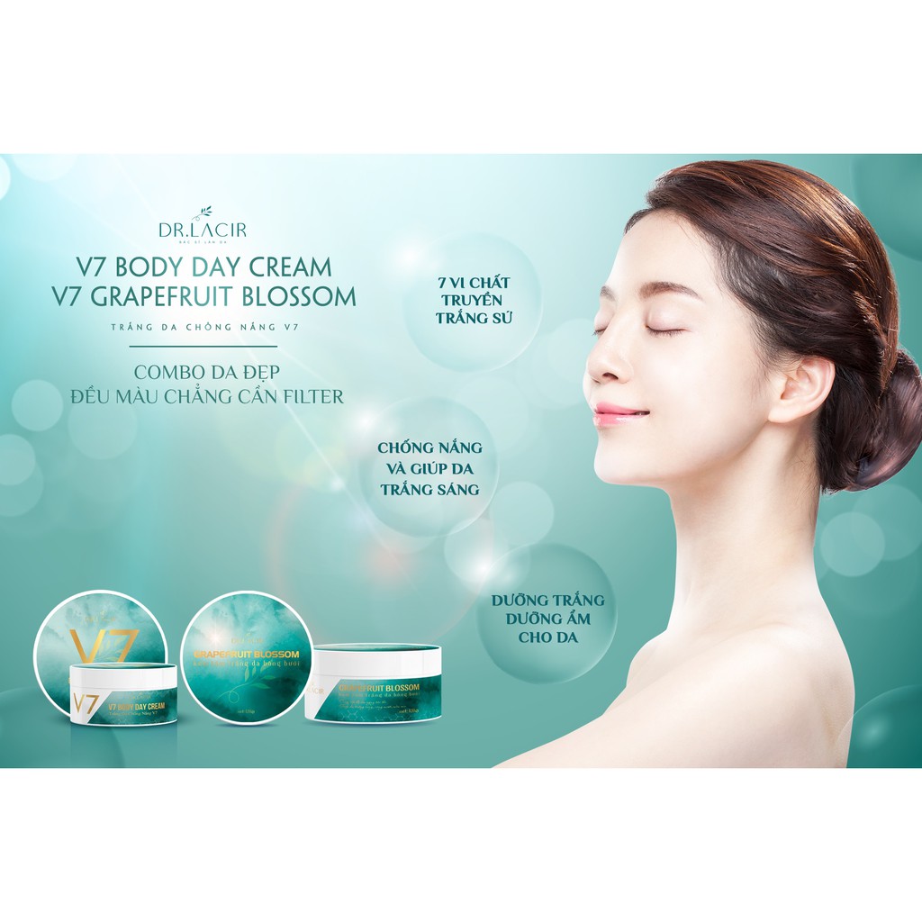 Kem Dưỡng Body Ban Ngày V7 Dr Lacir,7 SIÊU VI CHẤT,Cấp ẩm cho da, chăm sóc da,dưỡng trắng da,giúp da mềm mịn