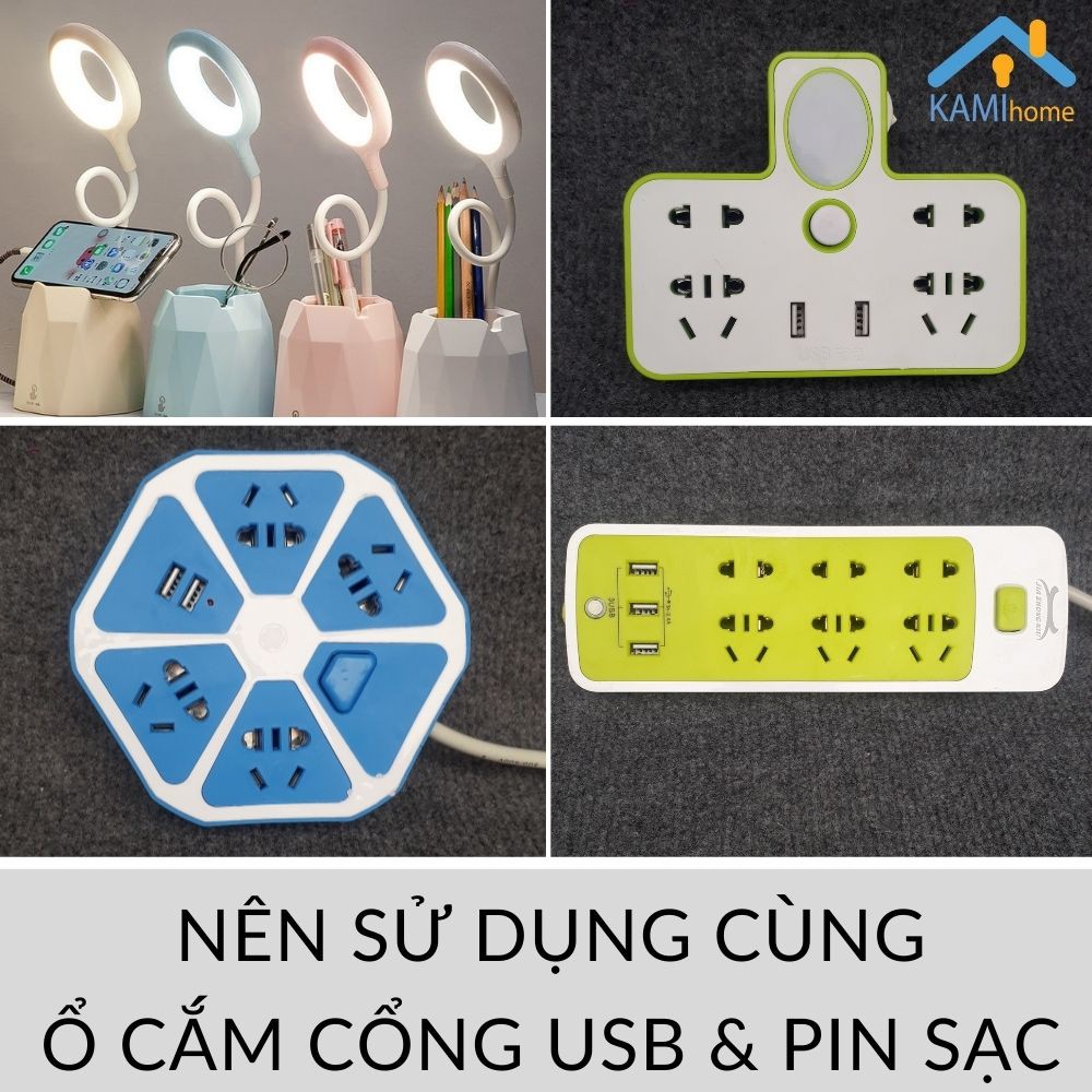 Đèn học kẹp bàn và để bàn sạc tích điện bóng led chống cận thị cho trẻ em mã 36023a