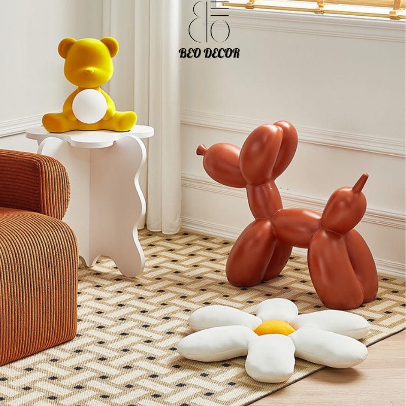 Bàn gỗ đầu giường đa năng BEO DECOR, bàn trà hình cánh hoa nhiều màu trang trí phòng ngủ, home stay phong cách Vintage