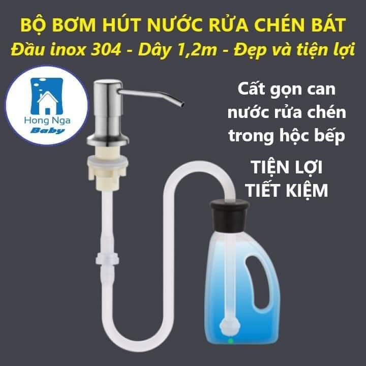 Bộ vòi dẫn nước nước rửa chén inox 304 gắn bồn rửa bát dây dài 1.2met