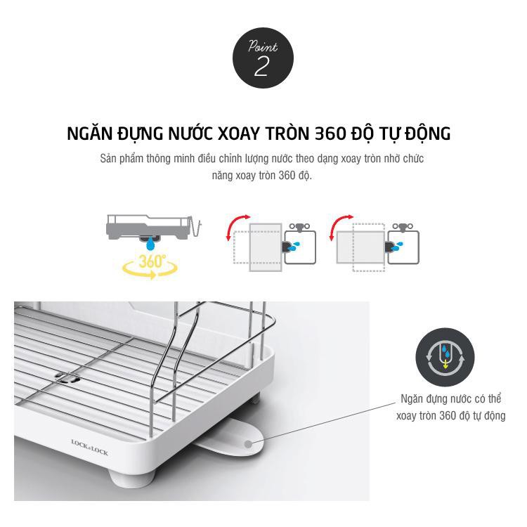 [LOCK&amp;LOCK CHÍNH HÃNG] ✨Kệ bát đĩa bằng nhôm Lock&amp;Lock LDR205