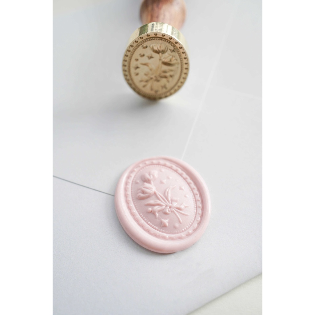 Con dấu sáp niêm phong - mẫu hoa oval