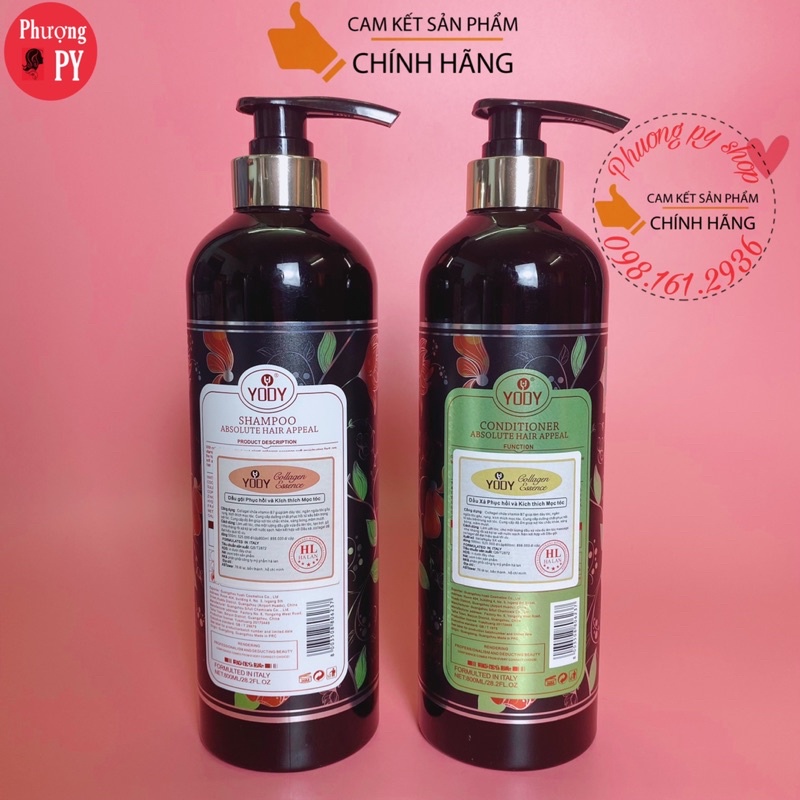 {CHÍNH HÃNG} CẶP DẦU GỘI XẢ YODY COLLAGEN ESSENCE 800MLx2 Siêu Phục Hồi Tóc Khô Xơ, Chẻ Ngọn,Giảm Gãy Rụng