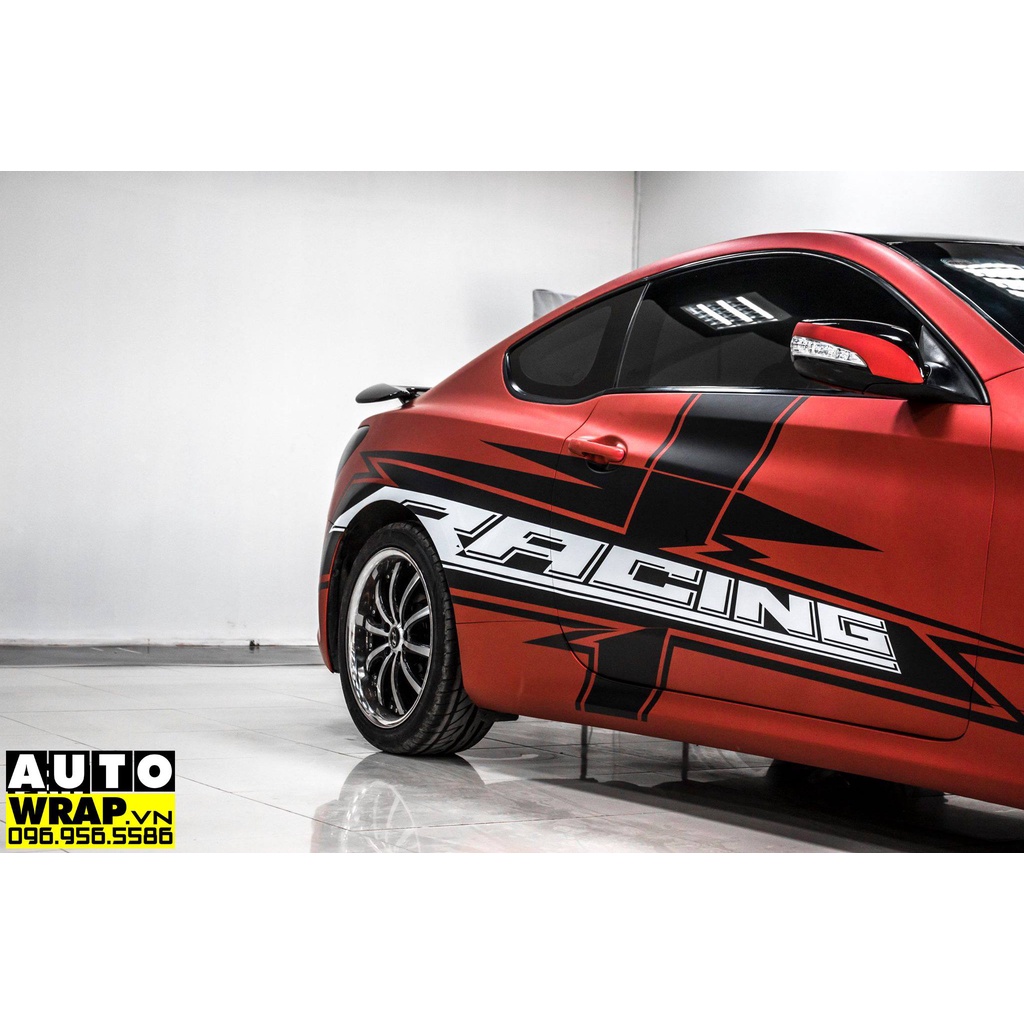 Tem họa tiết xe Genesis Racing - Tem họa tiết ô tô Huyndai, tem dán sườn xe thể thao
