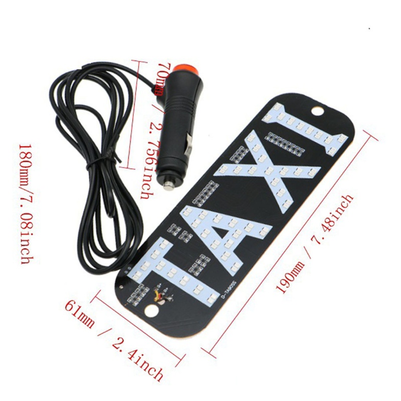 Đèn LED tín hiệu Taxi Uber 12V có cáp sạc tiện dụng