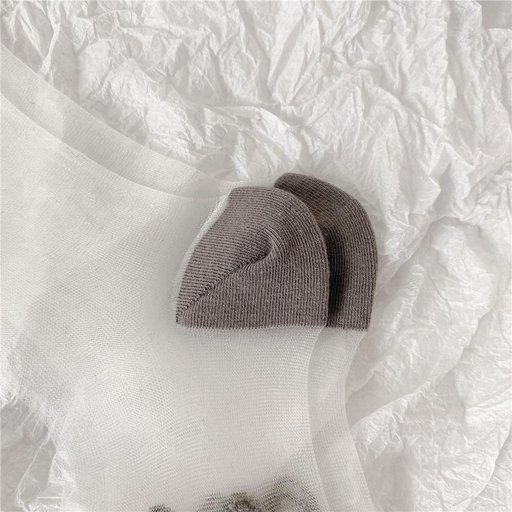 AROMA Tất Lưới Trong Suốt Hoạ Tiết Gấu Đáng Yêu