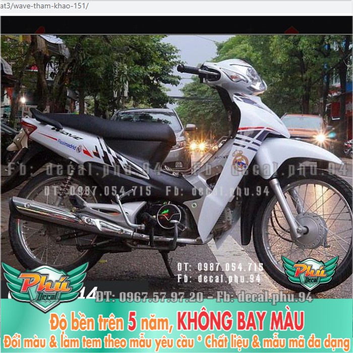 Tem rời Wave 100 xe trắng B -1